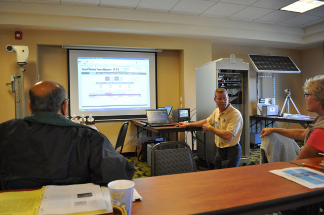 Dean Campbell demonstrates software for remote power control.